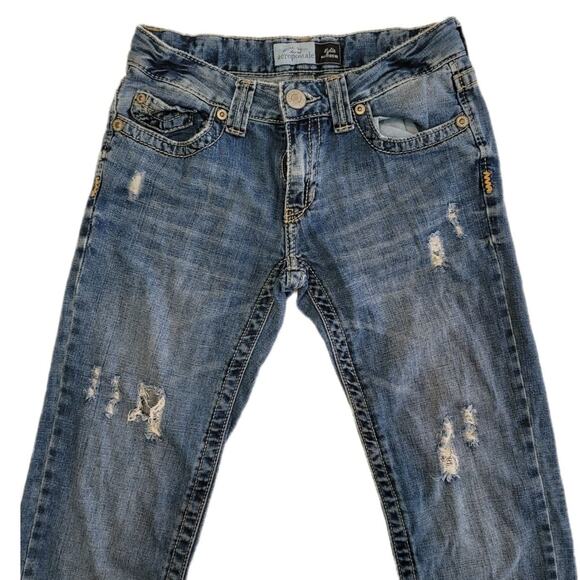 Aeropostale Womens Jeans Size 0 Kylie Boyfriend Distressed‎ Relaxed Fit Denim - Picture 1 of 11